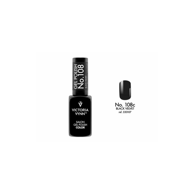 salon gel polish No.108 black velvet (HEMA FREE, TPO FREE, DI-HEMA FREE)
